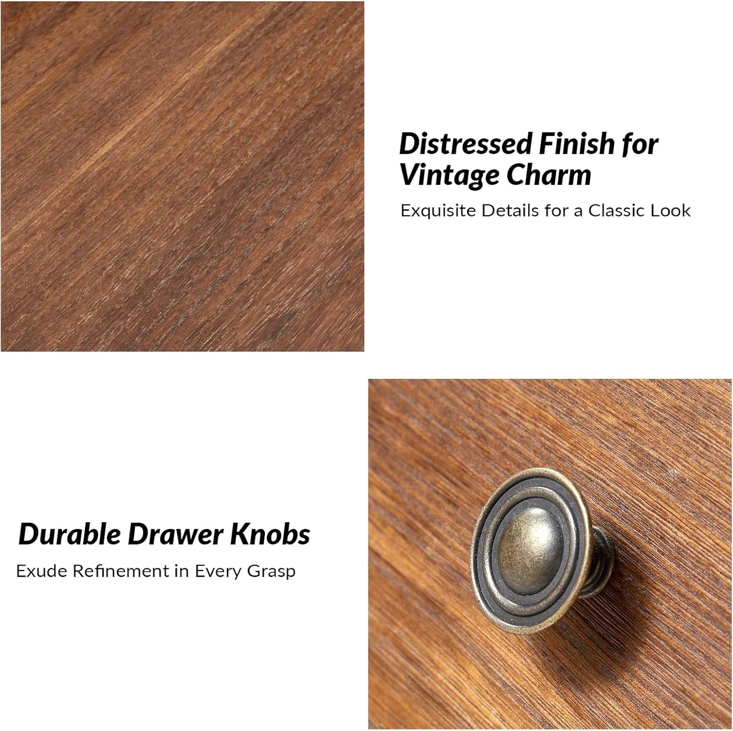 Spindle Nightstands with Charging Station, Solid Wood Nightstand with Drawer Shelf, Side Table with Pull-Out Shelf (Walnut)