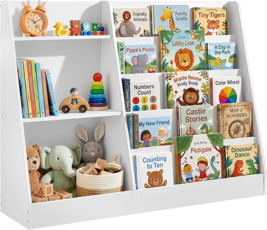 Book and Toy Storage Organizer, 5-Tier Montessori Kids Bookshelf and Toy Storage Shelf, for Children'S Room, Reading Nook, 11.8 X 40.8 X 31.5 Inches, Cloud White UGKR077WZ01