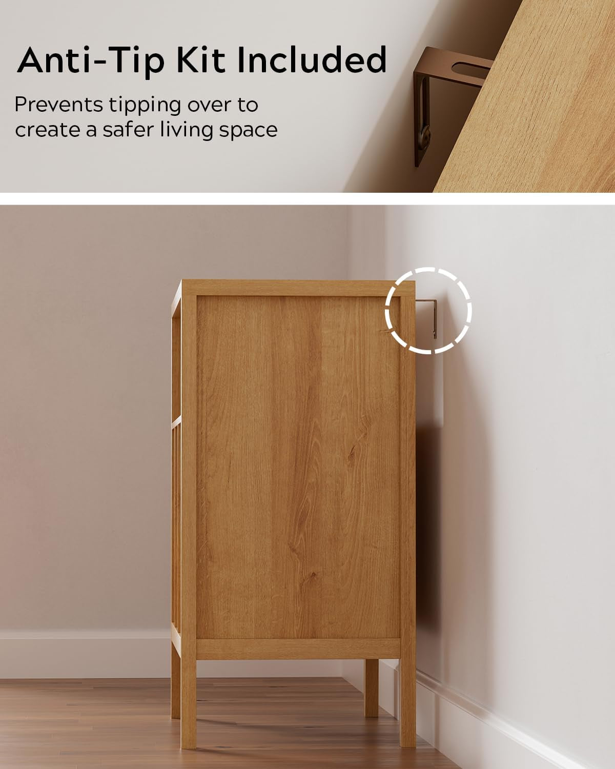 Record Player Stand with Vinyl Record Storage Holds up to 180 Albums, Large Turntable Stand Dispaly Shelf, Farmhouse Wood End Table for Bedroom, Living Room, Natural Oak