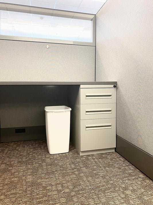 Small Kitchen Bathroom Trash Can, 9 Gallons, White, Waste Basket for under Counter/Kitchen/Office/Bedroom/Bathroom
