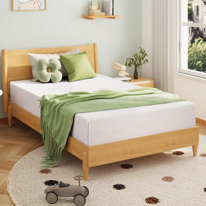 8 Inch Twin Mattress, Memory Foam Mattress with Cooling Green Tea Gel, Relieve Pressure with Medium Firm Support, Certipur-Us Certified, 75''L X 38''W, White