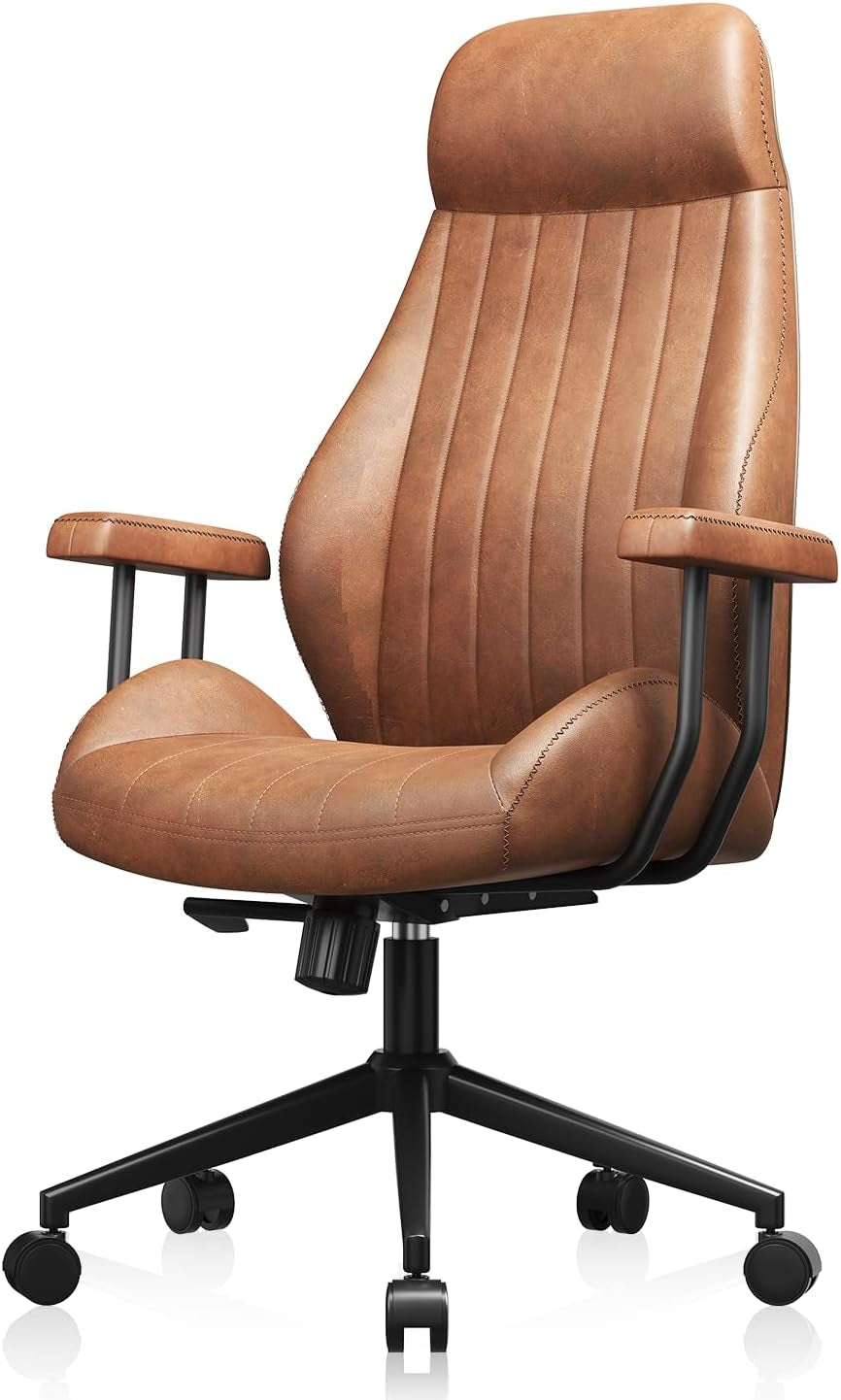 High Back Ergonomic Office Chair 330LBS, Reclining Swivel Desk Chair with Adjustable Height, Thickened Cushions, Comfy Executive Armchair for Home Office Gaming