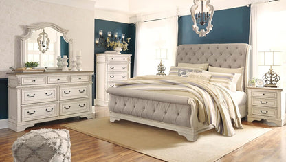 Realyn French Country 3 Drawer Nightstand with Electrical Outlets & USB Ports, 27.75" Tall, Chipped White
