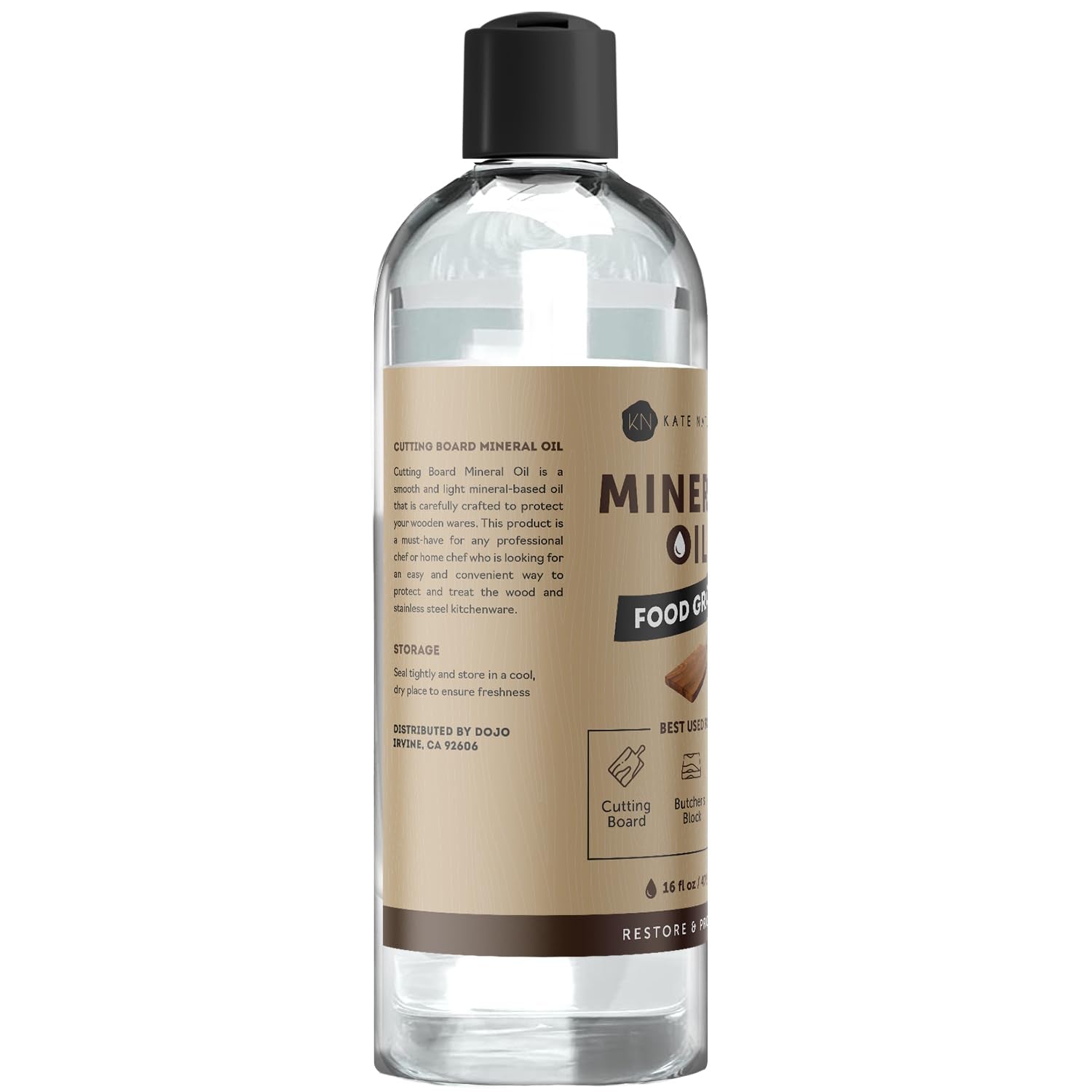 Mineral Oil for Wood Cutting Board, Butcher Block, and Knife. Food Grade Mineral Oil for Wooden Cutting Board & Utensils (16Oz, Food Safe)