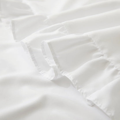 Ruffle Pillow Cases King Size Set of 2, Ruffled Pillow Covers with Envelope Closure, Wrinkle Resistant Pillowcases 20" X 36", Ruffled Pillow Shams, White