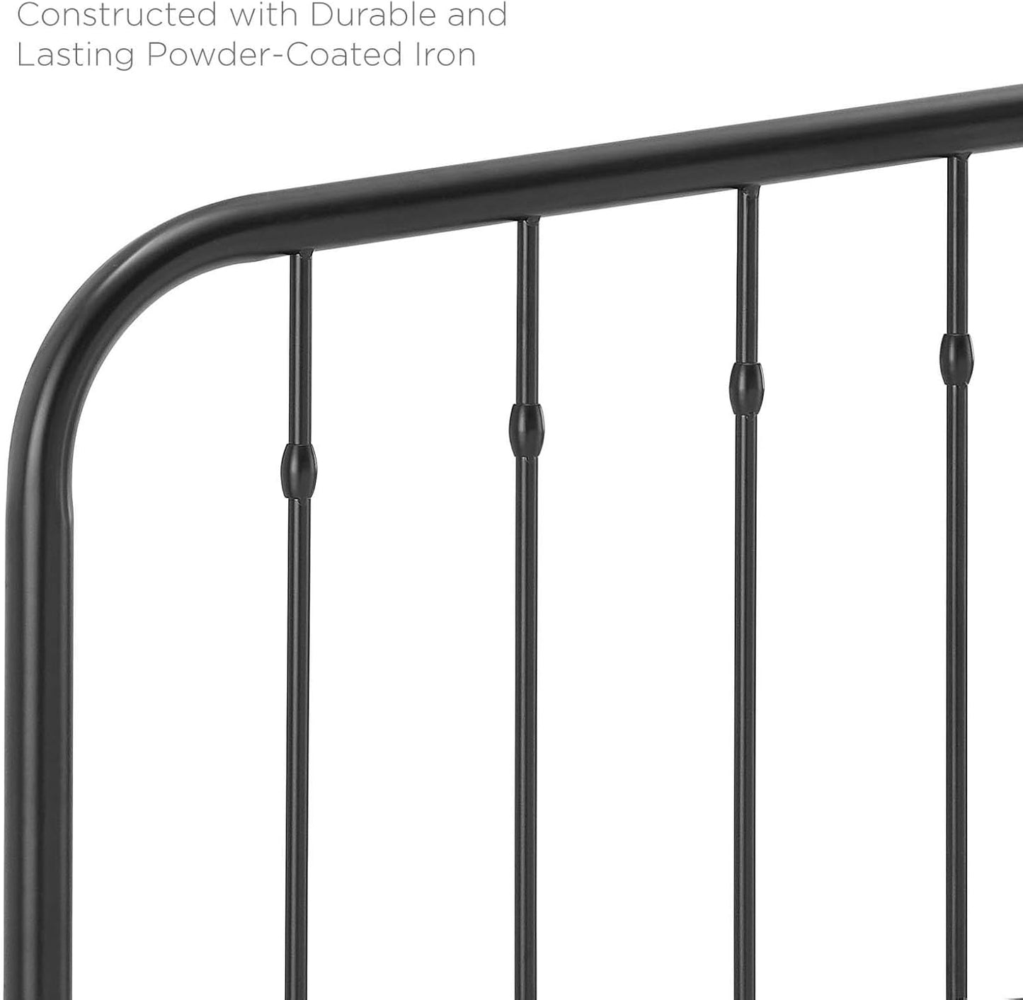 Lennon Modern Farmhouse Metal Queen Headboard in Black