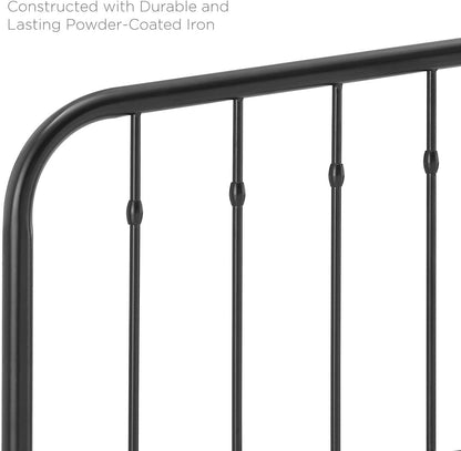 Lennon Modern Farmhouse Metal Queen Headboard in Black