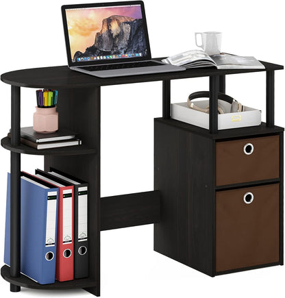 Jaya Computer Study Desk with Bin, Brown