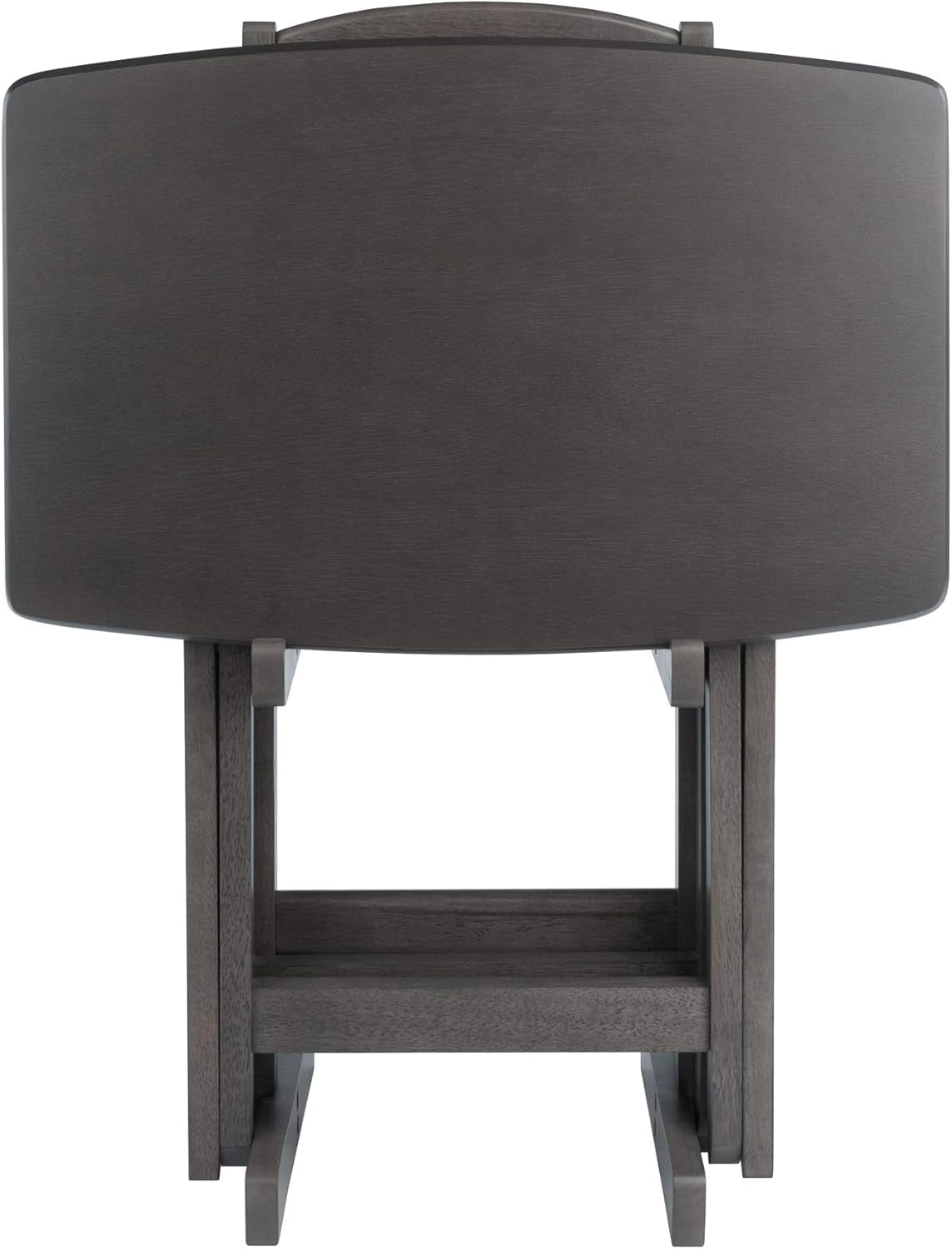Dorian Oversized Snack Table Set, Oyster Gray (Brown Base) (Replace Color May Vary)., 23.62 X 15.75 X 25.51, 5Pc