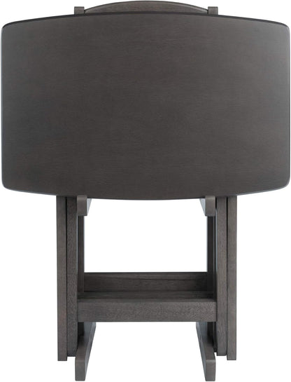 Dorian Oversized Snack Table Set, Oyster Gray (Brown Base) (Replace Color May Vary)., 23.62 X 15.75 X 25.51, 5Pc