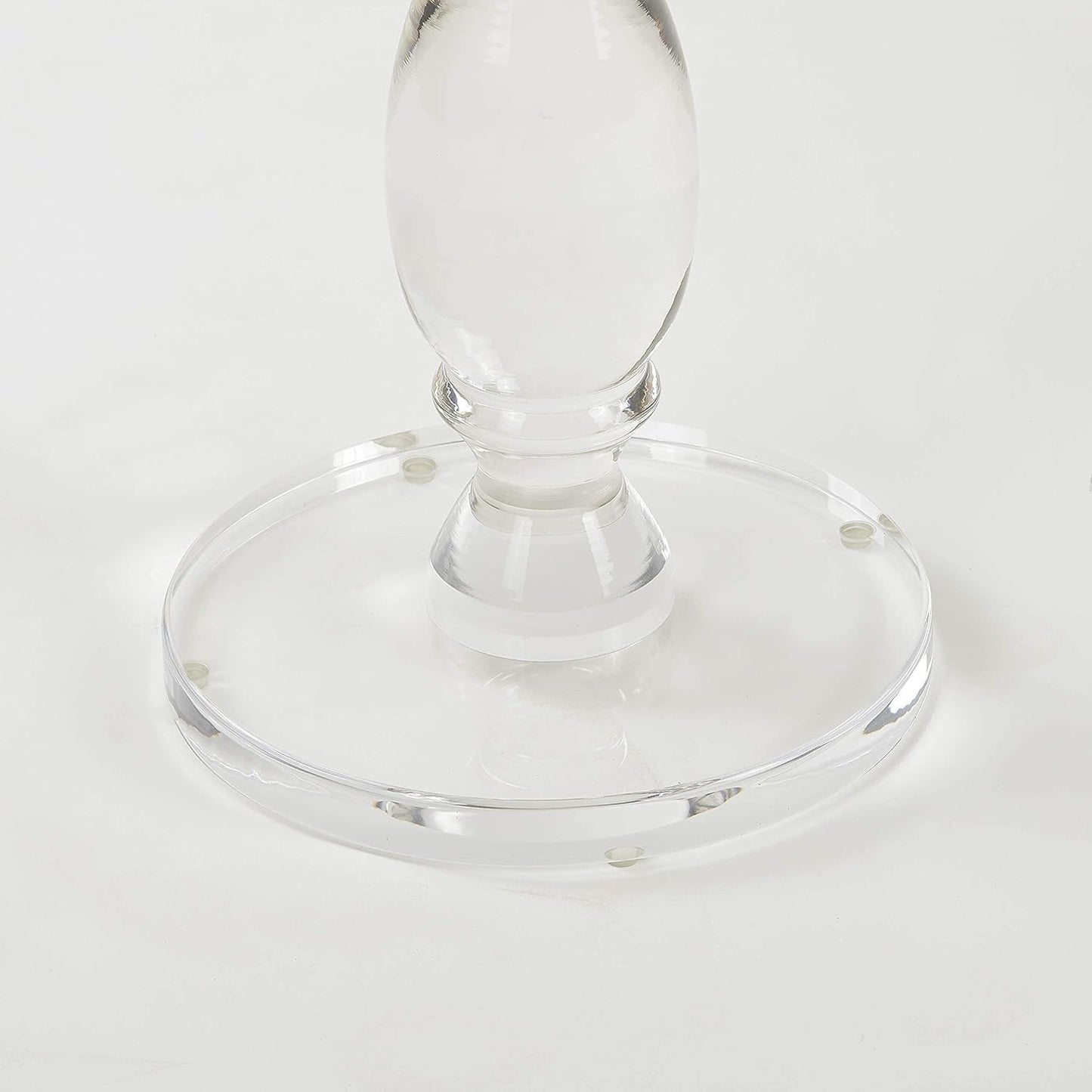 Acrylic End Table,Acrylic Side Table,Modern Nightstand with Clear Small round Top and Solid Post for Living Room,Bedroom and Lobby 13.5X13.5X19.5 High Inches
