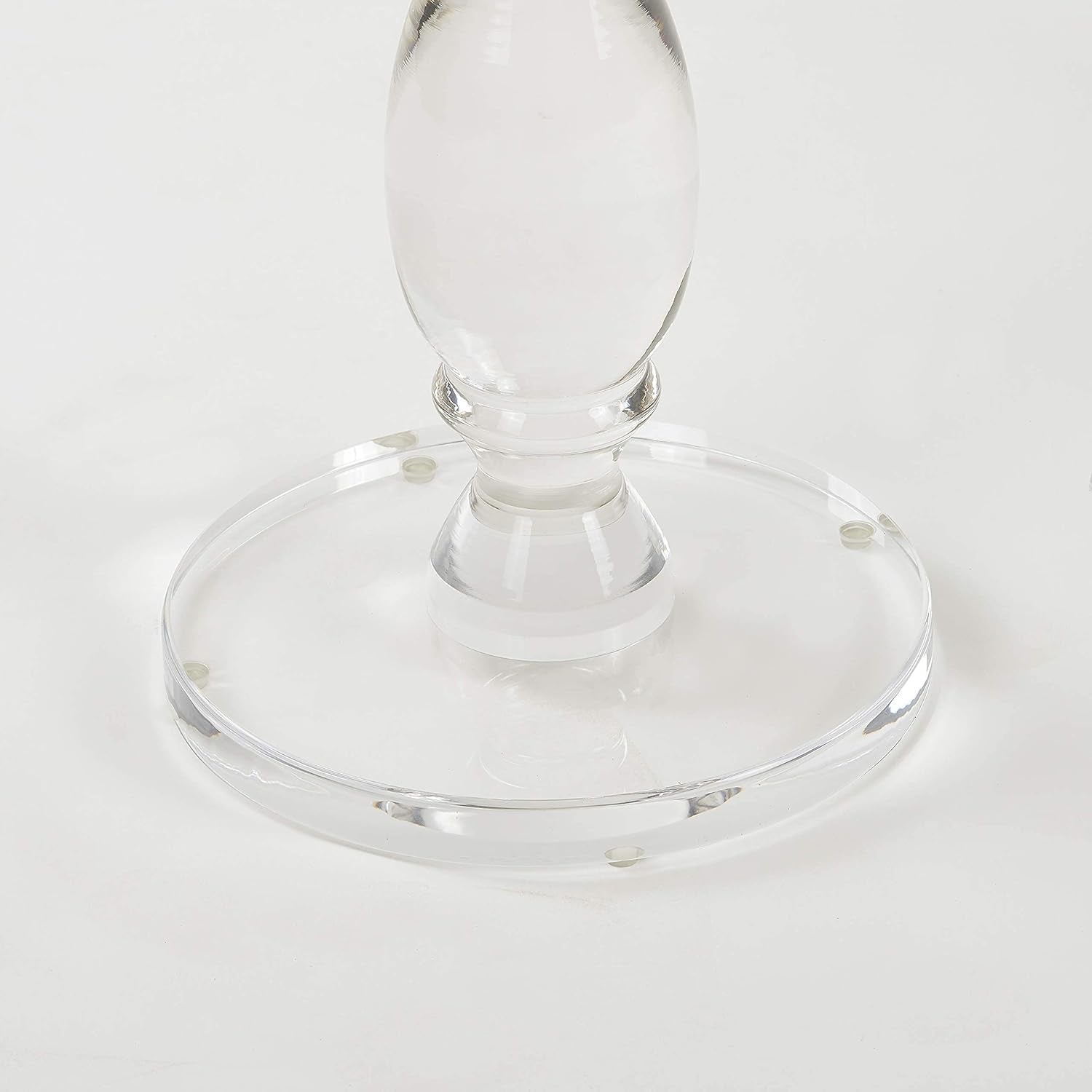 Acrylic End Table,Acrylic Side Table,Modern Nightstand with Clear Small round Top and Solid Post for Living Room,Bedroom and Lobby 13.5X13.5X19.5 High Inches