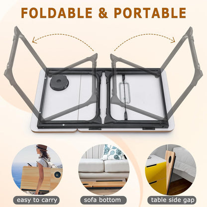 Adjustable Laptop Desk for Bed,Bed Table for Laptops,Laptop Stand for Beds,Lap Desk Foldable Bed Desk for Laptops and Writing,Portable Beds Tray Table with Cup Holder