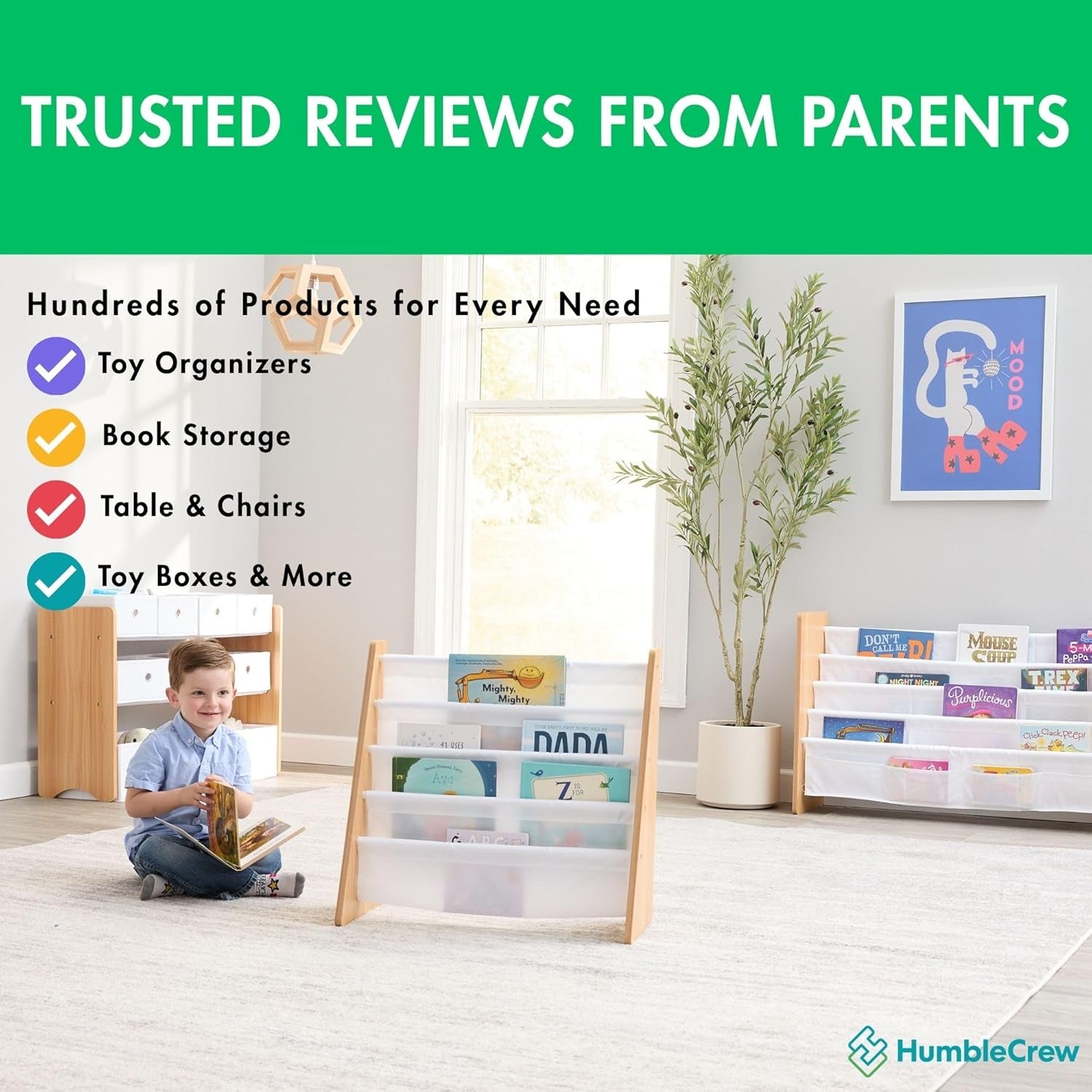 Toy Storage Organizer with Top Shelf and 9 Removable Bins, Natural/White – Toddler Bookshelf with Toy Organizer - Modern Toy Rack Ideal for Kids' Rooms, Playrooms, and Nurseries