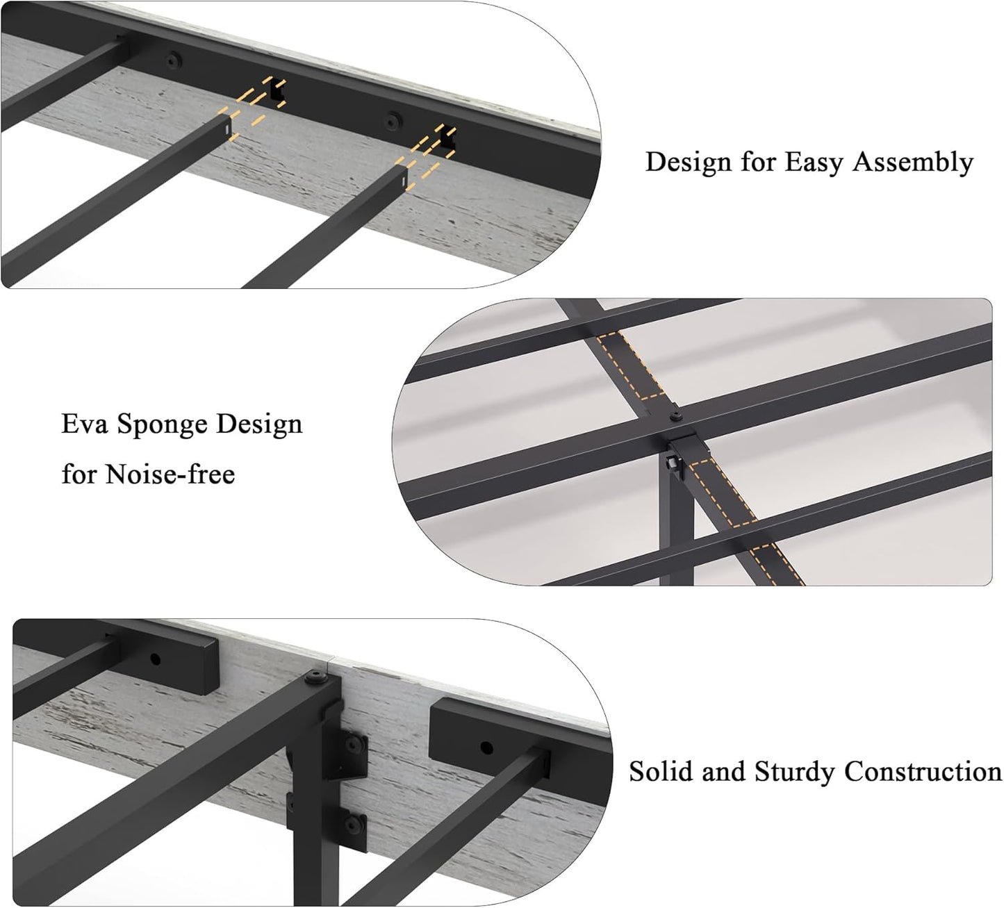 Farmhouse Wooden Bed Frame Full Size with Storage Headboard, Boho Platform Bedframe with LED Lights and Charging Station, Metal Slats Support, No Box Spring Needed, White
