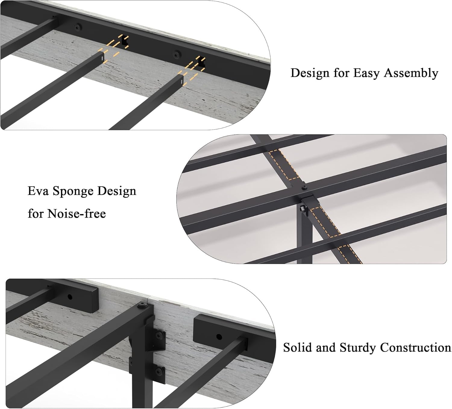 Farmhouse Wooden Bed Frame Full Size with Storage Headboard, Boho Platform Bedframe with LED Lights and Charging Station, Metal Slats Support, No Box Spring Needed, White