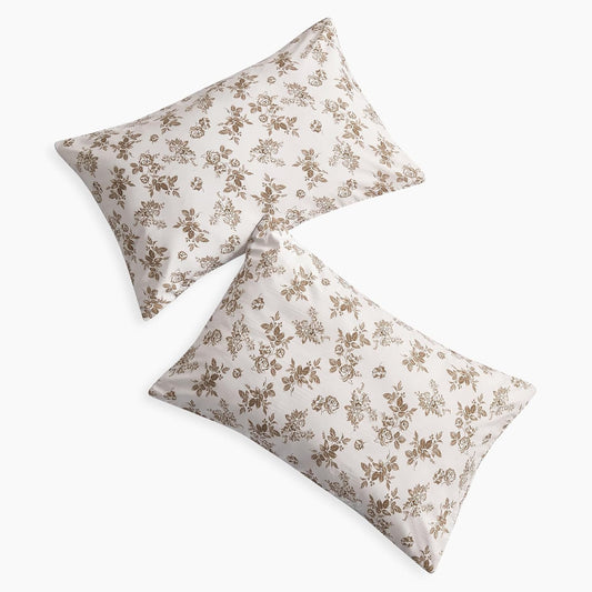 - Cottagecore Pillow Cases, Floral Shabby Chic Vintage Flower Shabby Chic Coquette Aesthetic, Set of 2 Soft Pillowcases Pillow Shams Covers, Brown Taupe, King Size 20X36 Inches