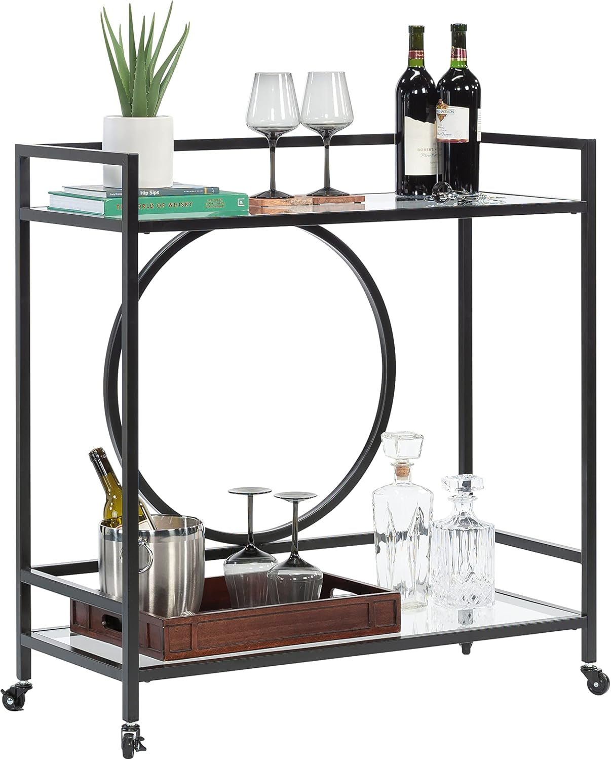 International Lux Bar Cart, Black Finish