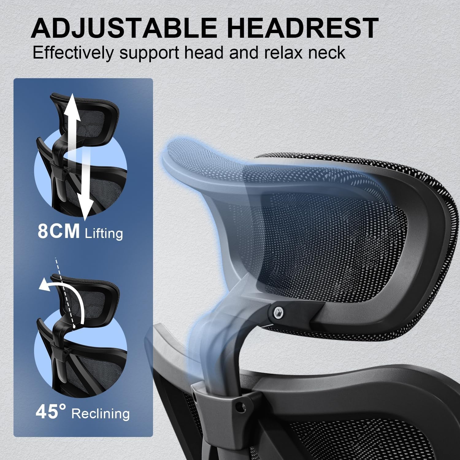 M57 Ergonomic Office Chair with 3 Way Armrests Lumbar Support and Adjustable Headrest High Back with Tilt Function (Black)