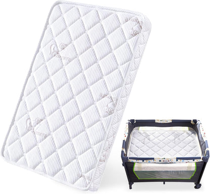 Pack and Play Mattress (38 “X26 ”X1.5),Skin Friendly Fabric, Soft, Breathable and Quiet, Provides Baby Friendly Support and Helps Healthy Spine Development,Pack and Play Topper.