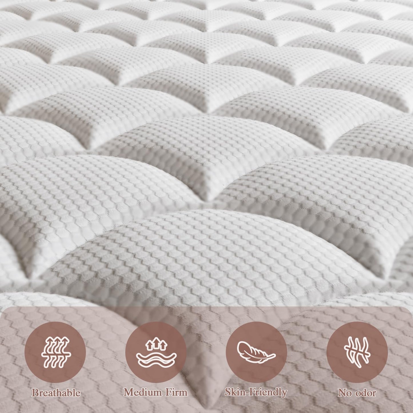 Full Size Mattress, 12 Inch Full Mattress in a Box, Innerspring Hybrid with Cooling Gel Memory Foam and Individually Wrapped Coils for Pressure Relief & Superior Support, Medium Firm
