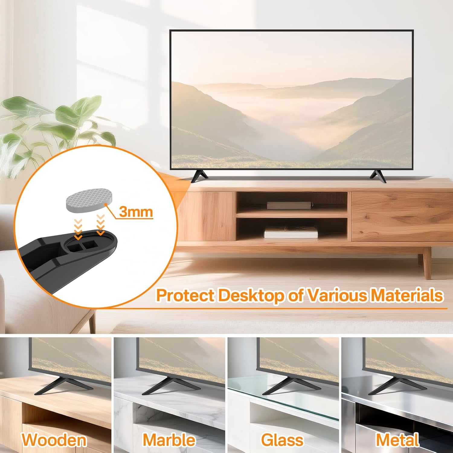 Replacement TV Base Stand for TCL Roku TV Legs - Compatible with TCL Smart TV Models 32S321, 40S325, 43S303, 50S425, 55S525 Easy to Install with Screw Kits