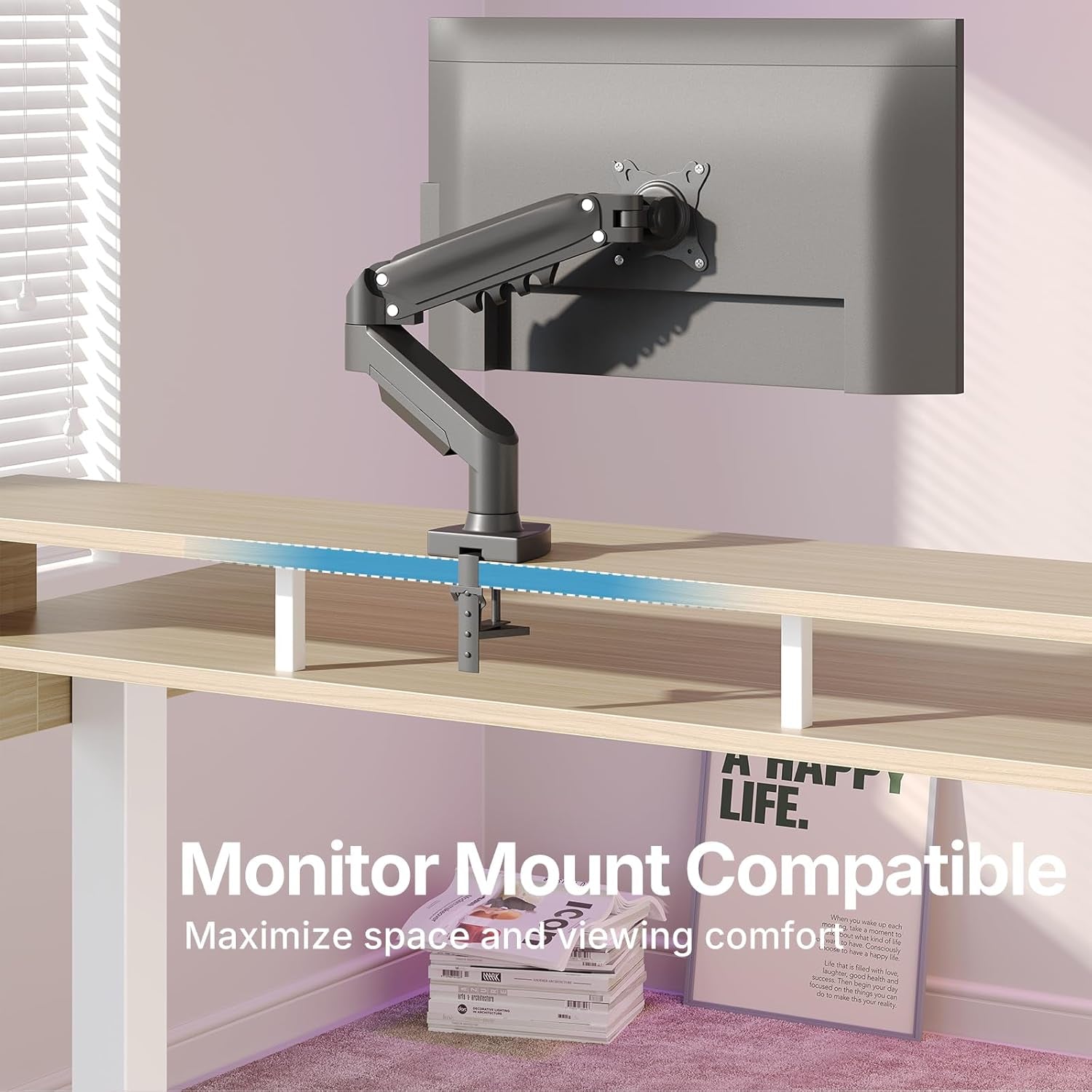 55″ X 26″ Electric Standing Desk with 2 Drawers &24.4″ Large Keyboard Tray, C-Clamp Mount Compatible, Adjustable Computer Desk for Office, Sit Stand up Desk with 4 Height Presets, Light Walnut