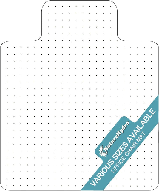 Chair Mat for Carpet - 48" X 36" Clear Plastic Floor Mat for Low Pile Carpet, Easy Glide Rolling Computer Desk Mats for Carpeted Floors, BPA and Phthalates Free (With Lip)