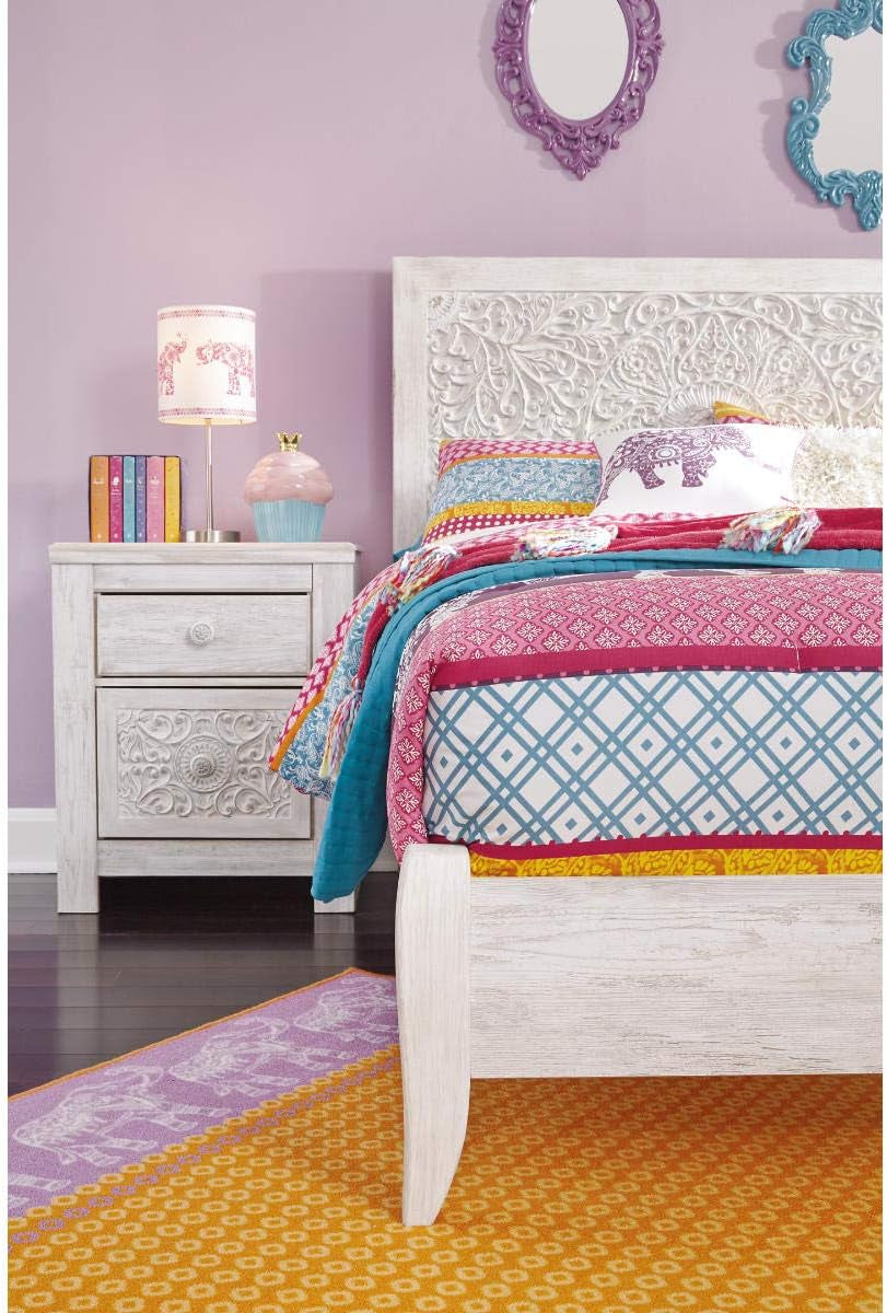 Paxberry Boho Chic Panel Adjustable Headboard ONLY, Full, Whitewash