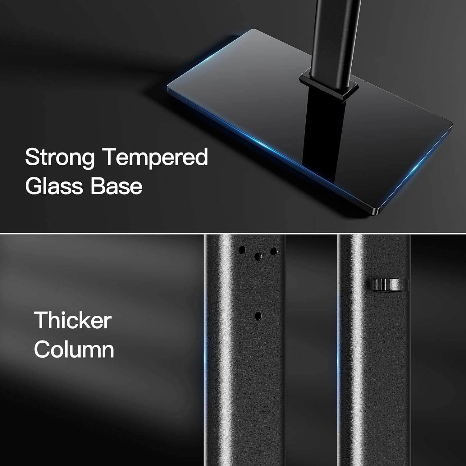 Swivel Universal TV Stand/Base - Table Top TV Stand for 32-60 Inch LCD LED Tvs - Height Adjustable TV Mount Stand with Tempered Glass Base, VESA 400X400Mm,Holds up to 88Lbs PSTVS09