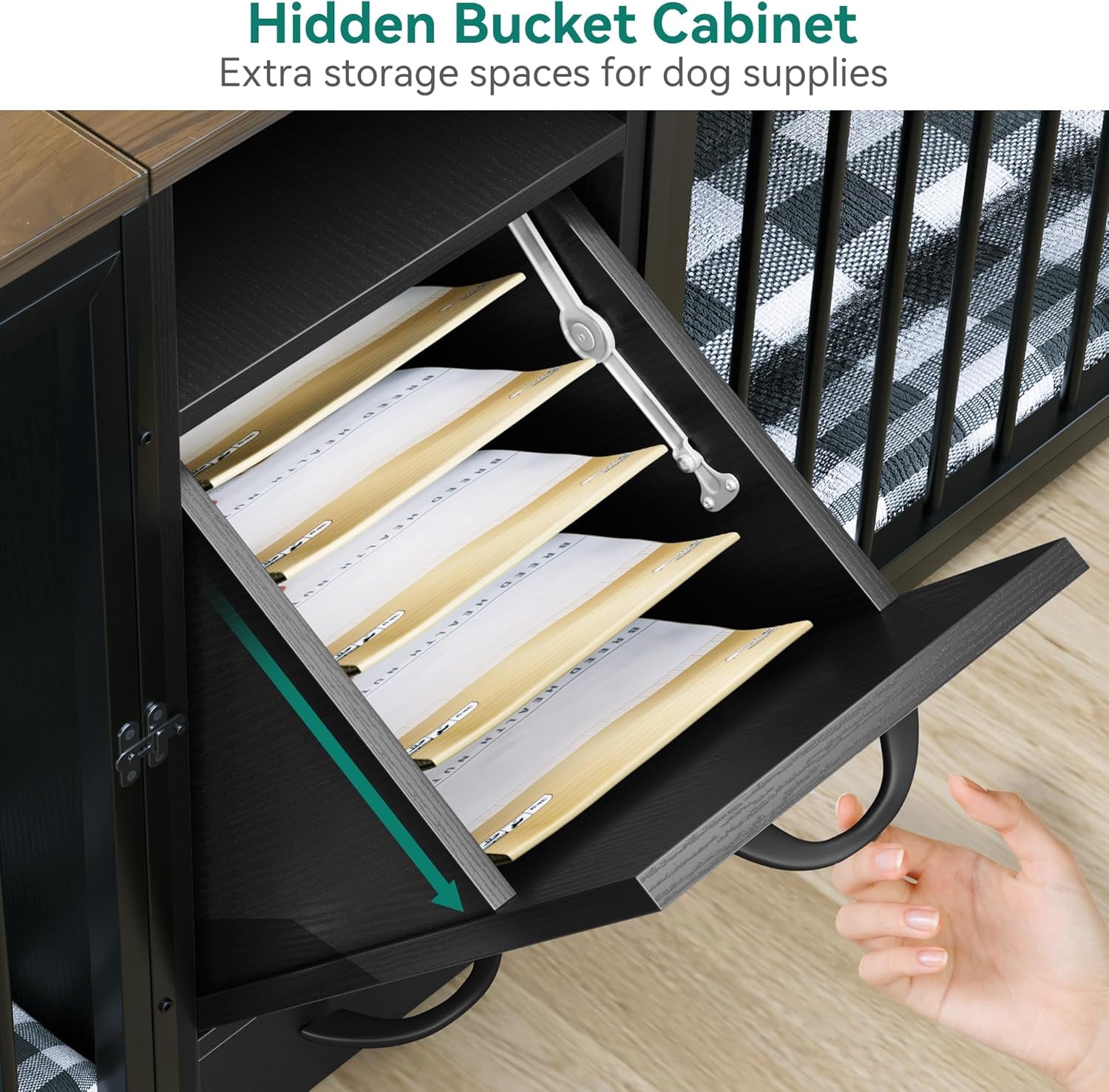 Double Dog Crate Furniture, 80.2 Inch Large Breed Dog Kennel with Divider, Heavy Duty Dog House TV Stand Indoor for 2 Medium Dogs, Brown