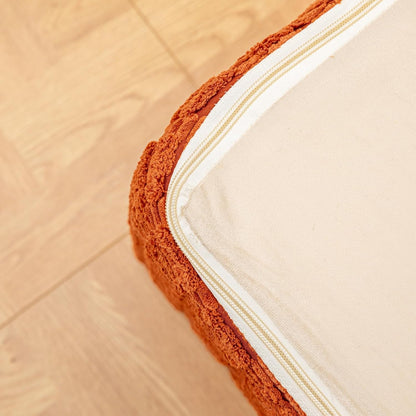 round Square Pouf Ottoman Foot Rest – Lightweight Modern Footstool with Plush Foam Filling, Perfect for Living Room Decor & Cozy Comfort – 20X20X14 Inch Chic Accent Piece (Burnt Orange)
