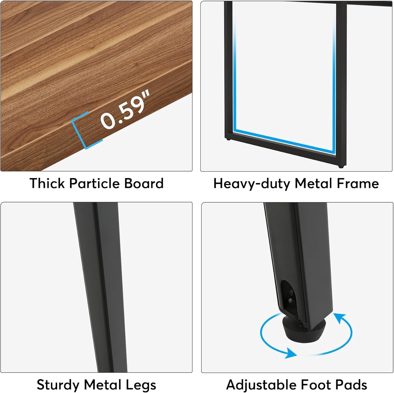 8FT Conference Table, 94.48L X 47.24W X 29.52H Inches Boat Shaped Meeting Table with Rectangle Grommet, Modern Seminar Boardroom Table for Office Conference Room (8Ft, Walnut & Black)