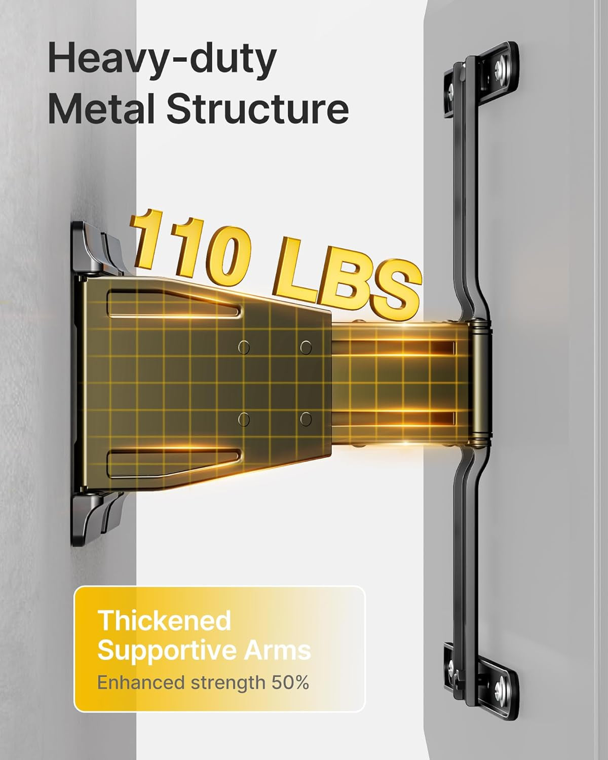 0.77" Ultra Slim TV Wall Mount for 37-75 Inch Tvs, Thin Low Profile Full Motion TV Wall Mount with Articulating Dual Arms, 4X Weight Tested, Max VESA 400X400Mm, Fits 16/18" Studs