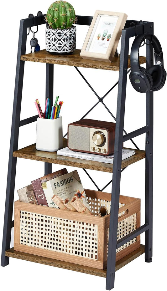 3-Tier Bathroom Ladder Shelf, Standing Tower Shelf Bookcase Freestanding Tower for Living Room Home and Office