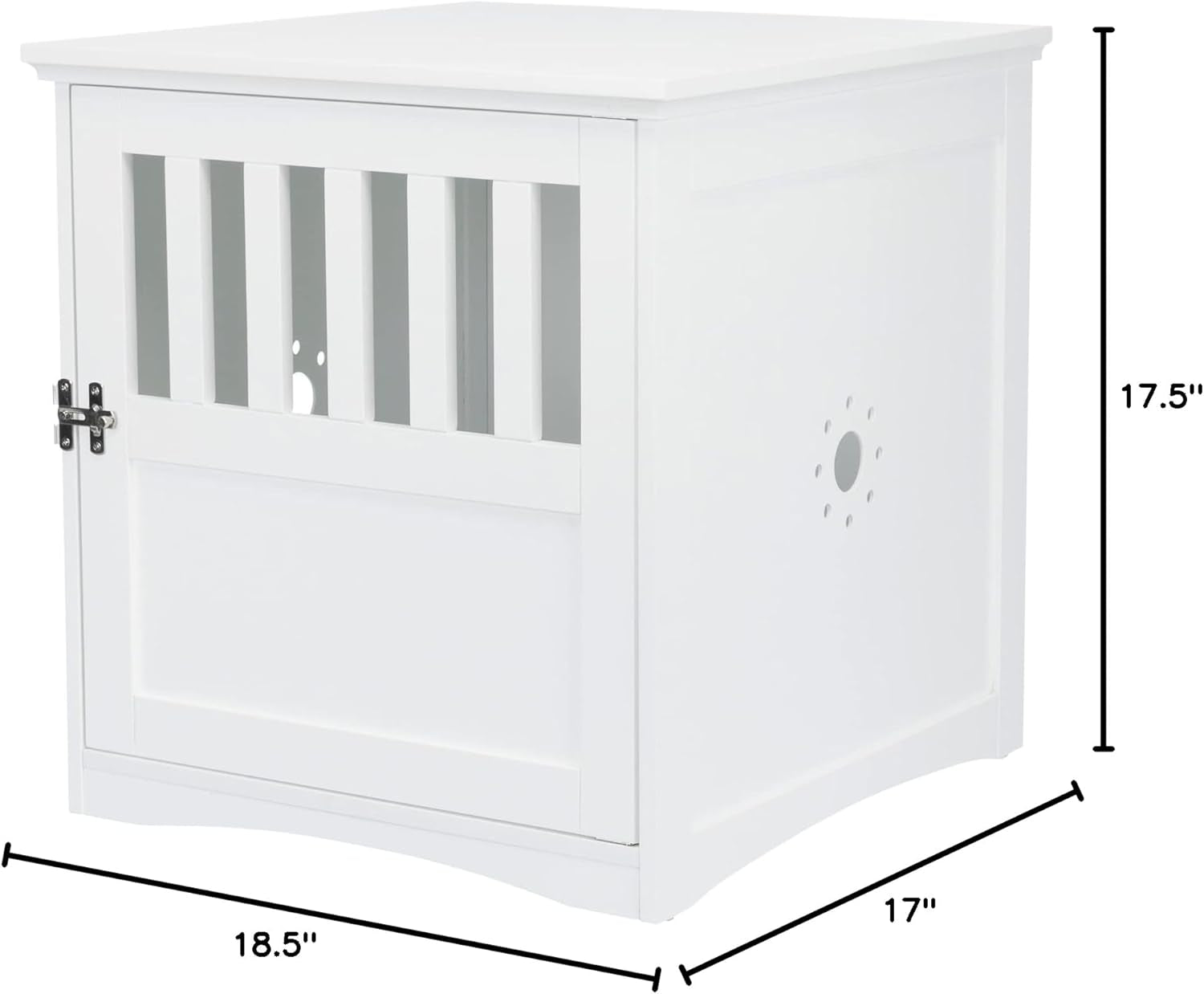 19" X 20" Wooden Indoor Dog Crate, Small Side Table Home for Any Room, Ideal for Small Dogs, White