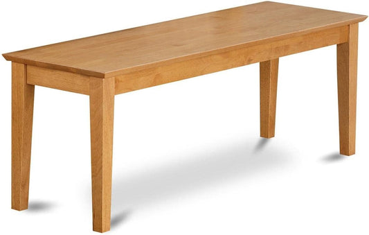 East West Furniture CAB-OAK-W Capri Dining Room Bench with Wood Seat, 51X15X18 Inch, Oak