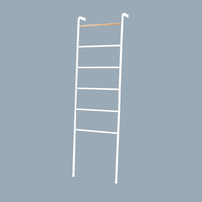 Wall Leaning Ladder Rack for Household Fabrics, Clothing, Interior Decoration, White