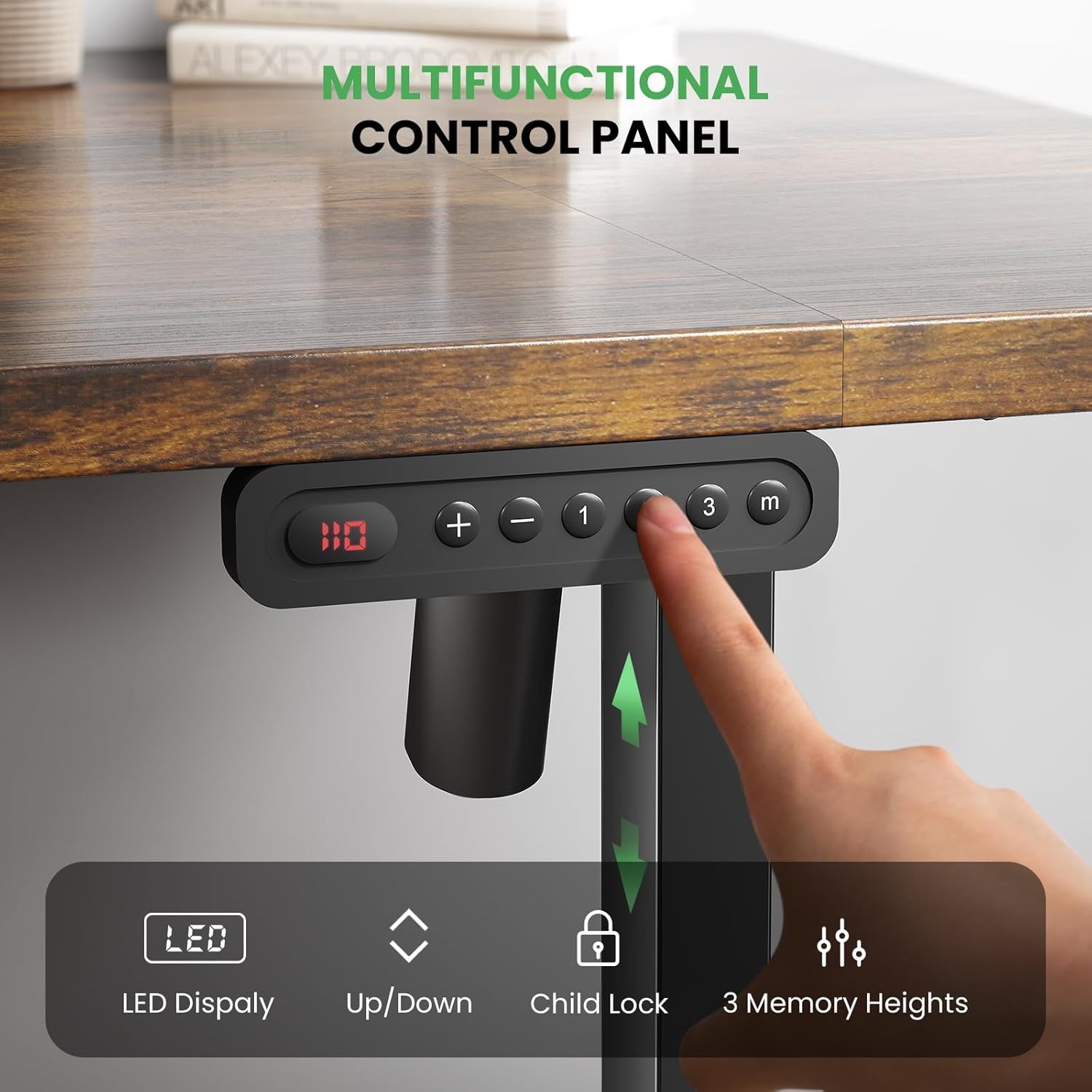 Electric Standing Desk Adjustable - 48 X 24 Inch Sit Stand up Desk with Cable Management - 3 Memory Preset Adjustable Height Table