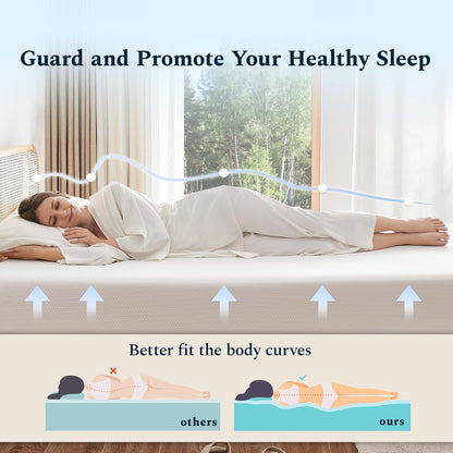 Full Mattress, 6 Inch Memory Foam Mattress in a Box, Fiberglass Free Full Size Mattresses for Pressure & Pain Relief, Soft and Comfortable