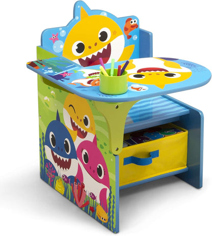 Baby Shark Chair Desk with Storage Bin - Ideal for Arts & Crafts, Snack Time, Homeschooling, Homework & More by