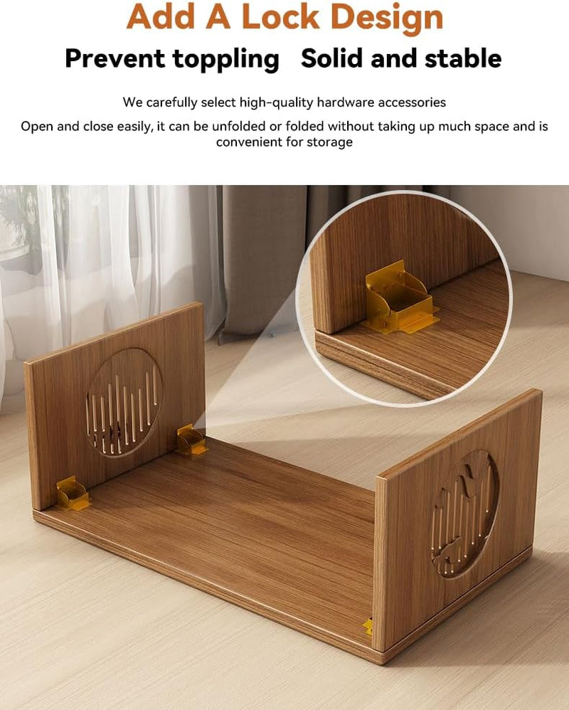 Folding Coffee Table, Foldable Japanese Floor Table No Assembly, Low Coffee Table for Sitting on the Floor, Small Coffee Tables for Living Room Meditation Tea Room Tatami Dining 39.4 Inch