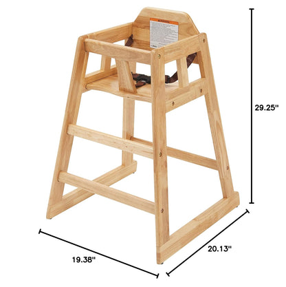 Unassembled Wooden High Chair, Natural,Tan, Medium