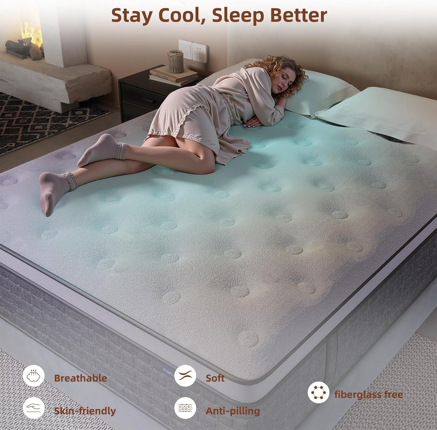 Mattress Queen Size, Medium Firm 12 Inch Mattress with Extra Lumbar & Shoulder Support, Hybrid Mattresses with Gel Memory Foam Pain Relief - Fiberglass Free - No Odor - 365 Night Trial