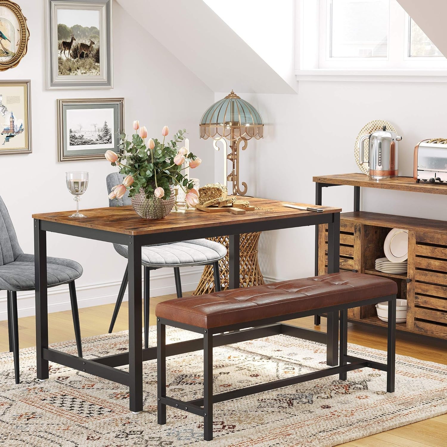 round Dining Table, for Living Room, Office, round Top, 31.5 X 31.5 X 29.5 Inches, Brown