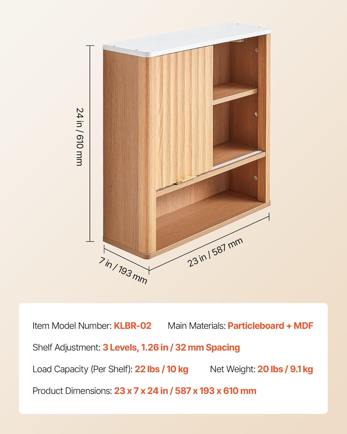 Bathroom Wall Cabinet, with Door and Adjustable Shelf, over the Toilet Storage Medicine Cabinet Wall Mounted, Hanging Organizer with Shelves and Open Partition for Laundry Room Kitchen Restroom