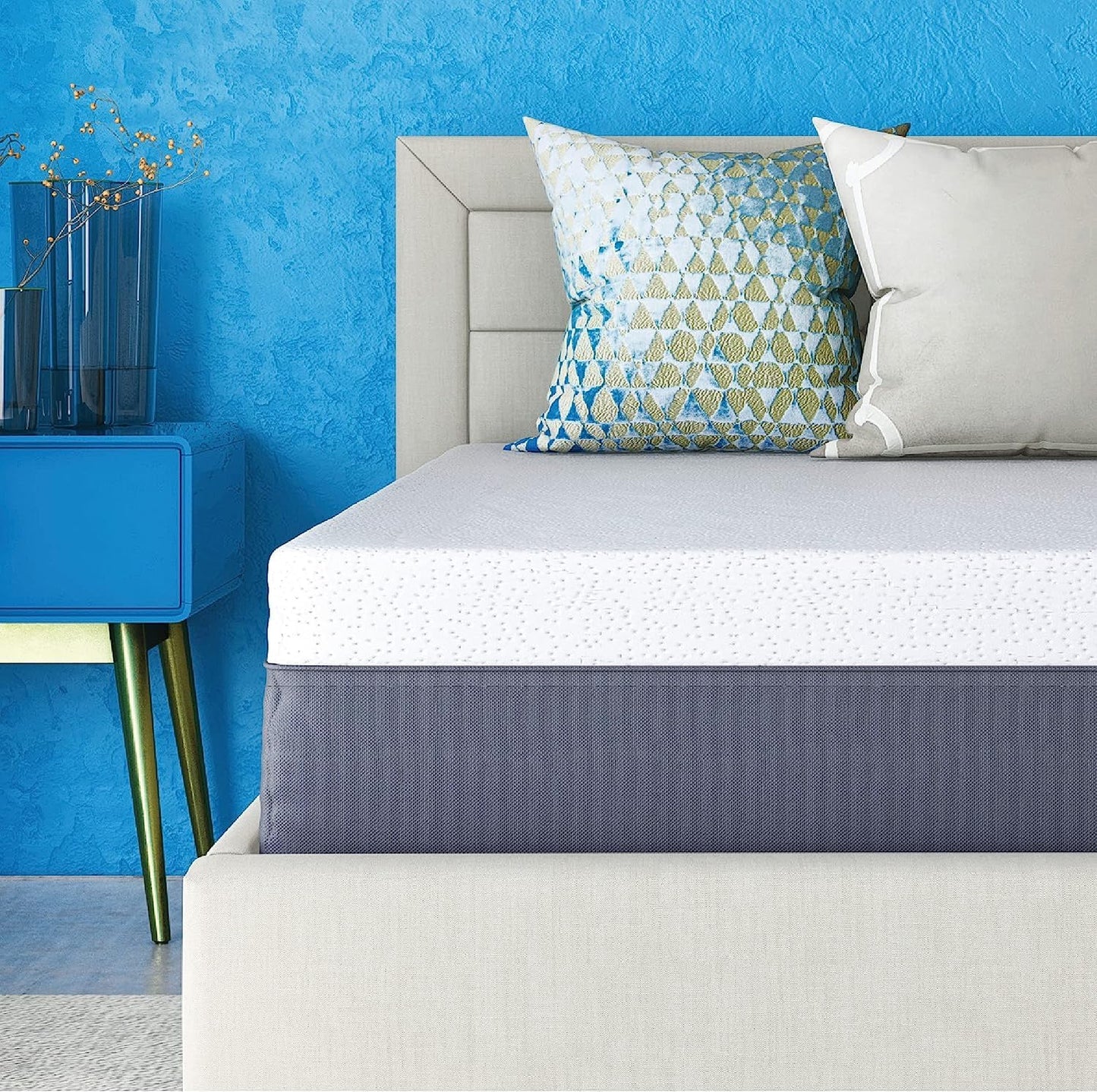 12 Inch Queen Memory Foam Mattress Medium Firm, Queen Size Memory Foam Mattress Cooling, Made in the USA, 12" Depth with Pressure Relief, Certipur-Us Certified No Fiberglass, Coolgel Bed