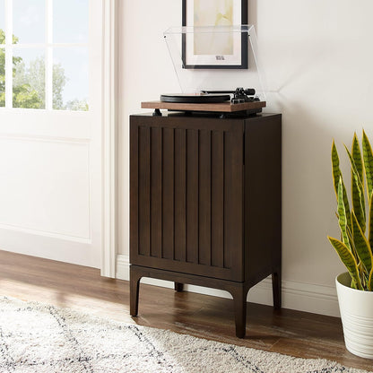 Asher Record Player Stand with Storage for Vinyl Records, Dark Brown