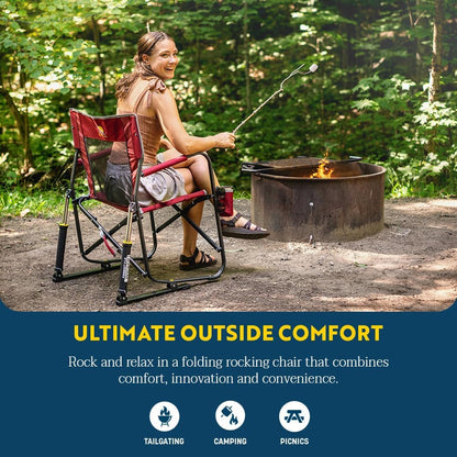 Freestyle Rocker Outdoor Rocking Chair with Beverage Holder