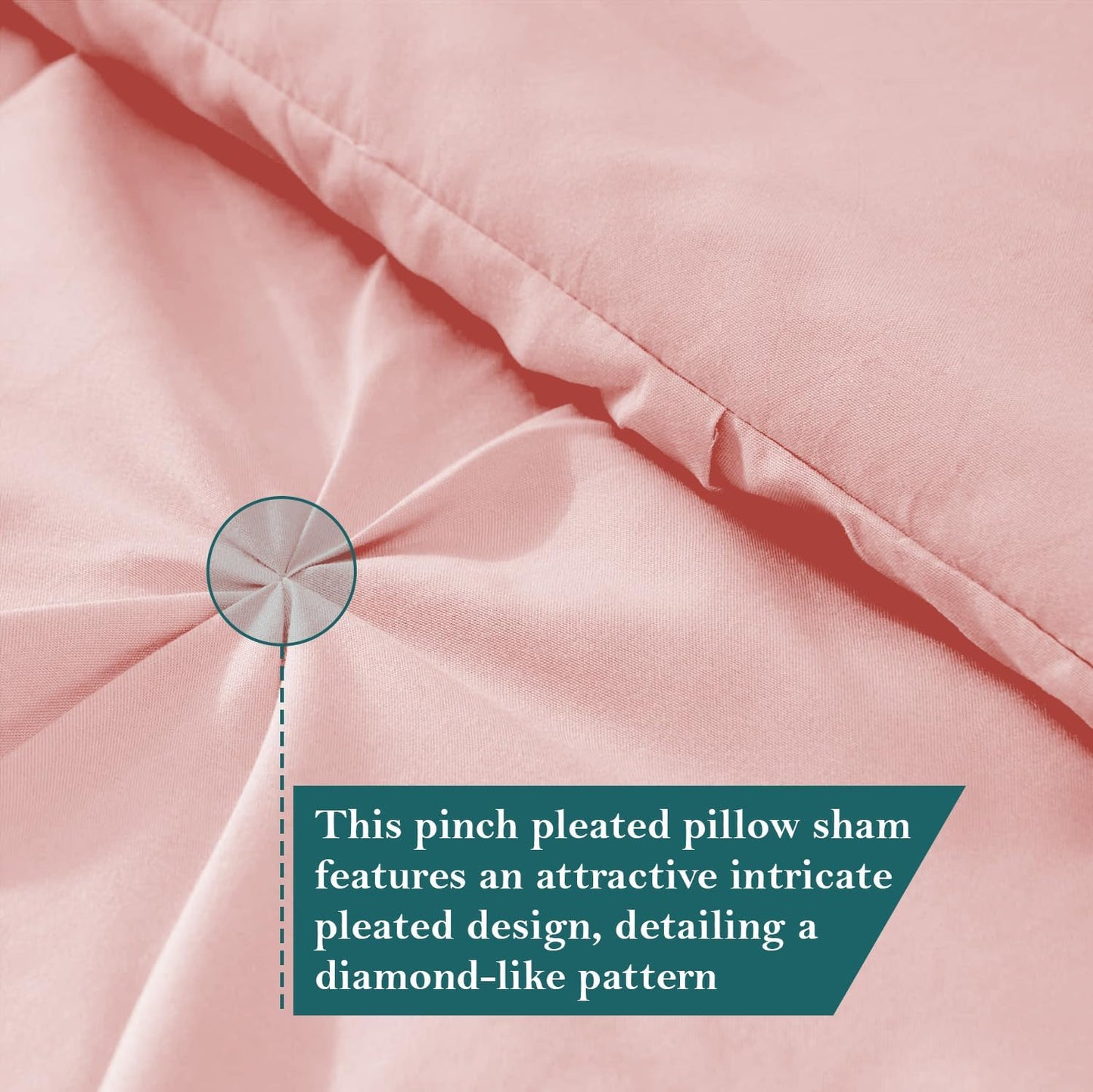 King Pillow Shams Set of 2 Pinch Pleated Blush Pink Pillow Shams King Size 20X36 Pillow Covers 100% Egyptian Cotton 600 TC Soft Skin Friendly Cushion Cover Cases Pinch Decorative Pillow Shams for Bed